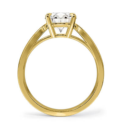 Wide, Solid, Solitaire gold engagement ring