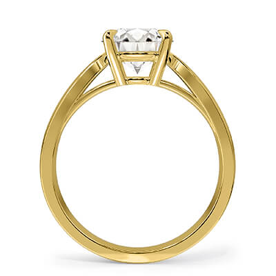 3mm width  .Classic Solitaire 4 prongs engagement ring