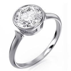 Picture of 1.20 carat E VVS2 3xEX, low Profile Designers Bezel Engagement ring Setting