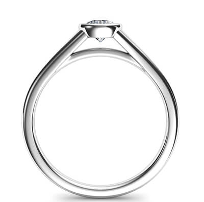 0.50 carat lab diamond E VVS2 Ideal-Cut, 3xEX bezel set sleek engagement ring