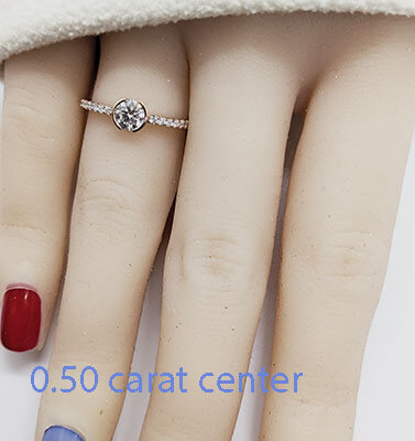 Anillo de compromiso F VS1 con diamante de laboratorio de 0,50 quilates