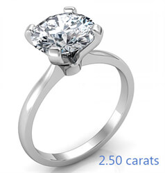 Picture of Lab diamond 3 carats F VS1 3xEX solitaire engagement ring for all shapes