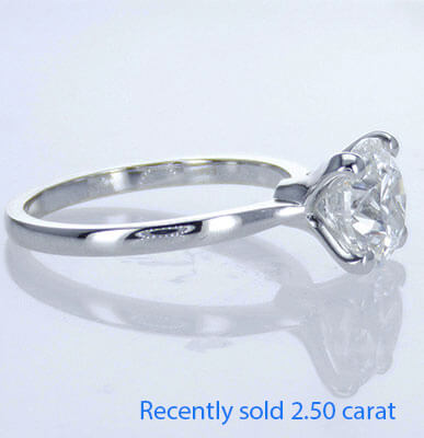 Lab diamond 3 carats F VS1 3xEX solitaire engagement ring for all shapes