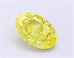 Picture of Lab Grown Diamond 1.27 Carats, Oval with  Cut, Fancy Vivid Yellow Color, VS1 Clarity and Certified by IGI