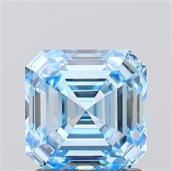 Picture of Lab Grown Diamond 1.51 Carats, Asscher with  Cut, Fancy Vivid Blue Color, VVS2 Clarity and Certified by IGI