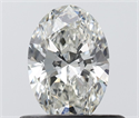 Natural Diamond 0.50 Carats, Oval with  Cut, H Color, VVS2 Clarity and Certified by IGI