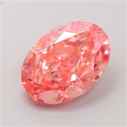 Picture of Lab Grown Diamond 1.41 Carats, Oval with  Cut, Fancy Vivid Pink Color, VS1 Clarity and Certified by IGI
