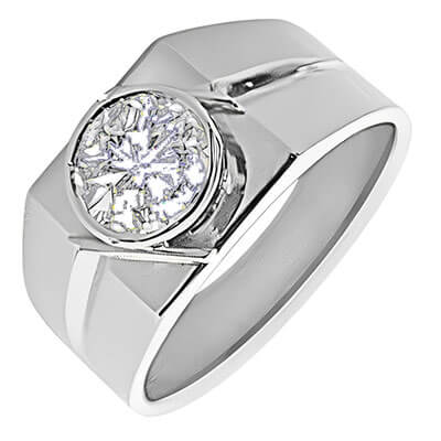 Men's engagement ring set with 2.50 carats Lab Grown Diamond E VVS2 Ideal-Cut