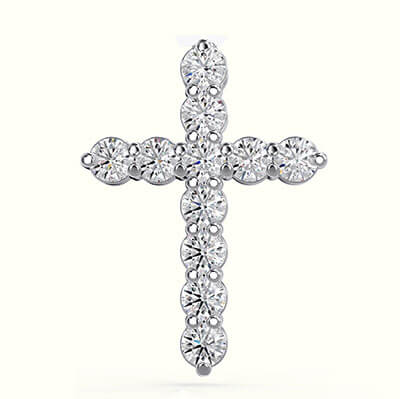 Lab Diamonds, 0.55 carat, F+, VS+ Cross Pendant and chain