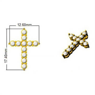 Diamantes de laboratorio, 0,55 quilates, F+, VS+ Colgante cruzado y cadena