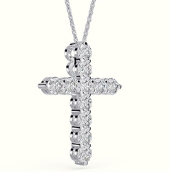 Picture of Lab Diamonds, 0.55 carat, F+, VS+ Cross Pendant and chain