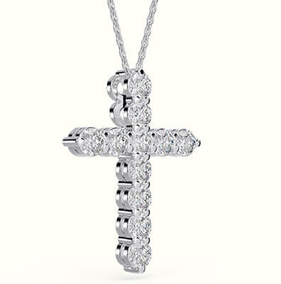 Lab Diamonds, 0.55 carat, F+, VS+ Cross Pendant and chain