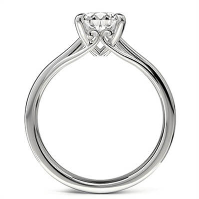 Diamante de laboratorio ovalado de 2,50 quilates E VVS2, anillo de compromiso con solitario tipo catedral de Buddies