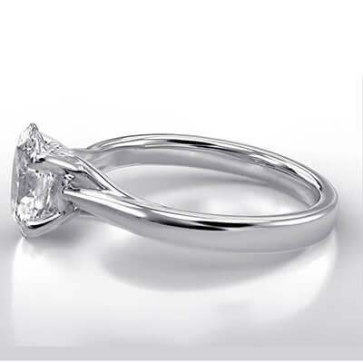 Diamante de laboratorio ovalado de 2,50 quilates E VVS2, anillo de compromiso con solitario tipo catedral de Buddies