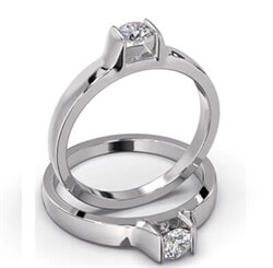Foto 0,80 quilates, diamante de laboratorio E VVS2 talla ideal, anillo de compromiso con solitario de