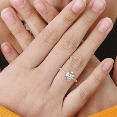Pear-Shaped Lab-Created Diamond Engagement Ring, 2.50 Carat, E, VVS2