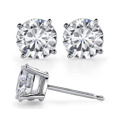 1.00 CTW Lab grown diamond Round  diamond stud earrings. E VVS2 Ideal-Cut