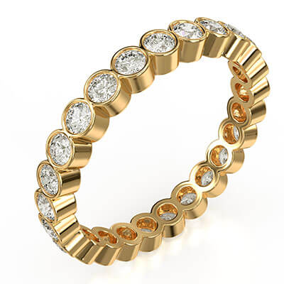 Lab Grown 1 carat diamonds E VS1+,  Bezel Eternity ring