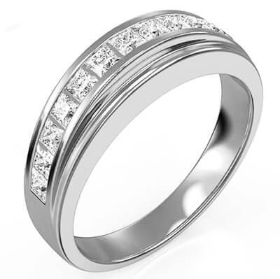 Princess diamonds wedding ring