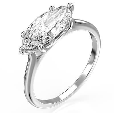 Marquise solitair engagement ring setting for