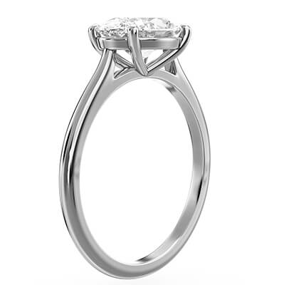 Oval solitair engagement ring setting