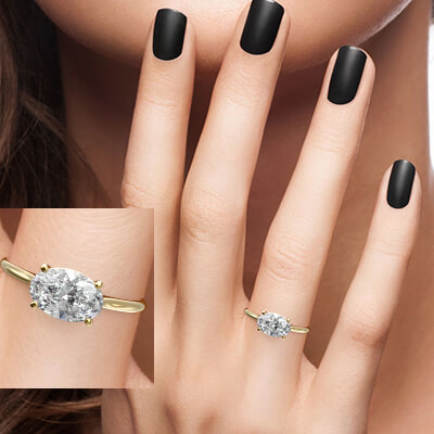 Oval solitaire engagement ring setting