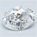 Natural Diamond 3.52 Carats, Oval with  Cut, D Color, SI2 Clarity and Certified by GIA