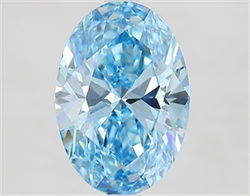 Picture of Lab Grown Diamond 3.01 Carats, Oval with  Cut, Fancy Vivid Blue Color, VS1 Clarity and Certified by IGI