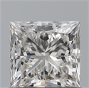 Natural Diamond 0.76 Carats, Princess with  Cut, G Color, IF Clarity and Certified by GIA
