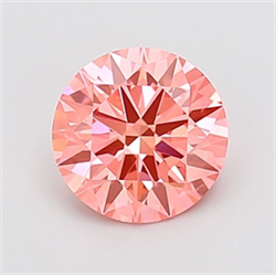 Picture of Lab Grown Diamond 1.59 Carats, Round with Ideal Cut, Fancy Vivid Pink Color, VVS2 Clarity and Certified by IGI