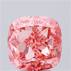 Picture of Lab Grown Diamond 4.99 Carats, CUSHION MODIFIED with  Cut, Fancy Vivid Pink Color, VVS2 Clarity and Certified by IGI