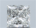 Natural Diamond 0.91 Carats, Princess with  Cut, H Color, VVS2 Clarity and Certified by GIA