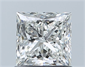 Natural Diamond 0.91 Carats, Princess with  Cut, H Color, VVS2 Clarity and Certified by GIA
