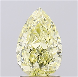 Picture of Lab Grown Diamond 1.56 Carats, Pear with  Cut, Fancy Yellow Color, VS1 Clarity and Certified by IGI