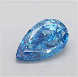 Picture of Lab Grown Diamond 5.00 Carats, Pear with  Cut, Fancy Vivid Blue Color, VS1 Clarity and Certified by IGI