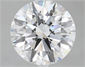 Natural Diamond 2.03 Carats, Round with Excellent Cut, D Color, VVS2 Clarity and Certified by GIA