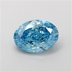 Picture of Lab Grown Diamond 1.65 Carats, Oval with  Cut, Fancy Intense Blue Color, VS1 Clarity and Certified by IGI