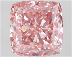 Picture of Lab Grown Diamond 2.51 Carats, CUSHION MODIFIED with  Cut, Fancy Intense Pink Color, VVS2 Clarity and Certified by IGI