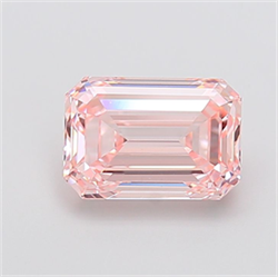 Picture of Lab Grown Diamond 3.01 Carats, Emerald with  Cut, Fancy Intense Pink Color, VVS2 Clarity and Certified by IGI