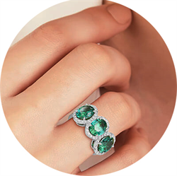 Picture of Three Emerald gem stones 3.50 carat total