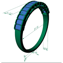 Picture of 1.50 carat Lab diamonds  E VS1 Emerald  ring