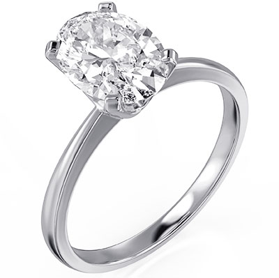 Oval solitaire engagement ring setting