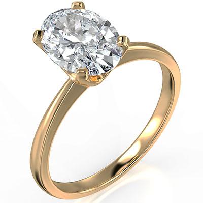 Oval solitaire engagement ring setting