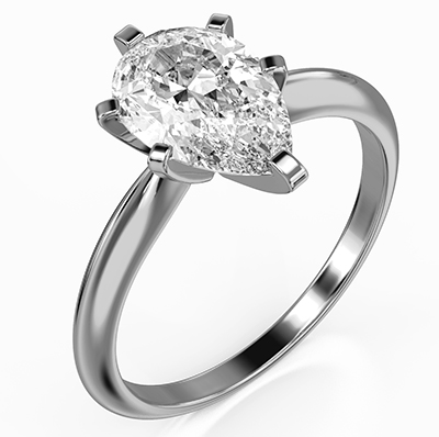 Pear 6 prongs Classic solitaire engagement ring settings