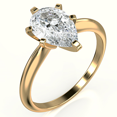 Pear 6 prongs Classic solitaire engagement ring settings