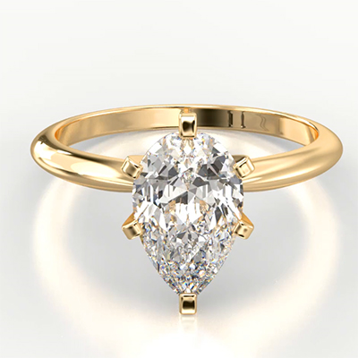 Pear 6 prongs Classic solitaire engagement ring settings