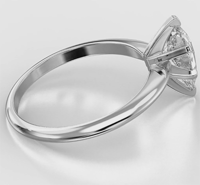 Engaste de anillo de compromiso con solitario clásico ovalado de 6 puntas