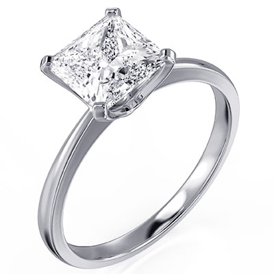 Princess solitaire engagement ring setting