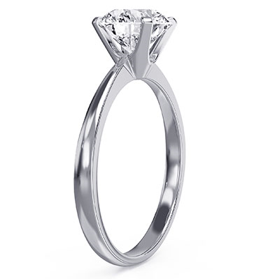 Solitaire engagement ring setting for rounds