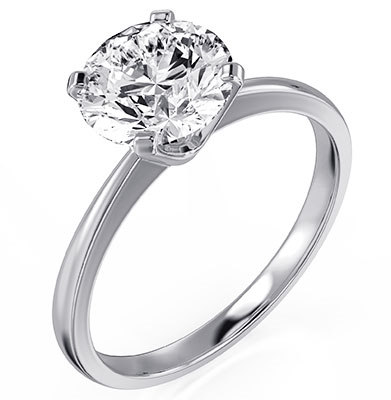 Solitaire engagement ring setting for rounds